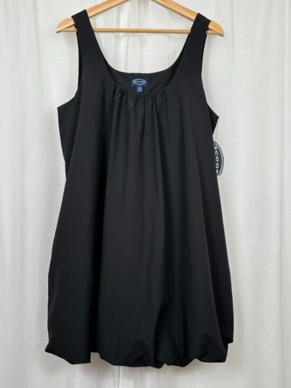 Scoop Bubble Hem Mini Dress Medium Black Sleeveless Lbd Dark Coquette Party NEW